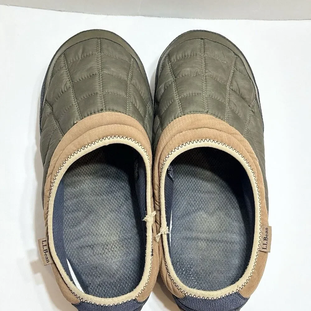L.L. Bean Mountain Classic Quilted Insulated Slides Slippers Cabin Shoe Mens 11